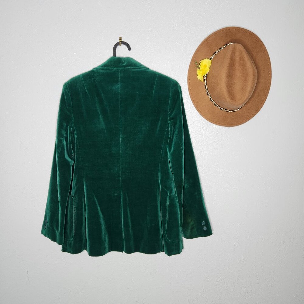 Personal by Leslie Fay Size 8 Green Velvet Jacket Blazer Vintage - Picture 3 of 3